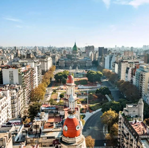 Vue aérienne du Congreso de la Nacion à Buenos Aires