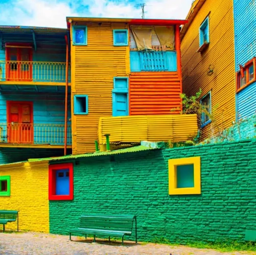 Les maisons colorées du quartier de La Boca à Buenos Aires 