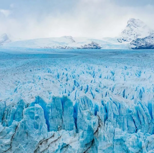 Gros plan sur le mur de glace du Perito Moreno