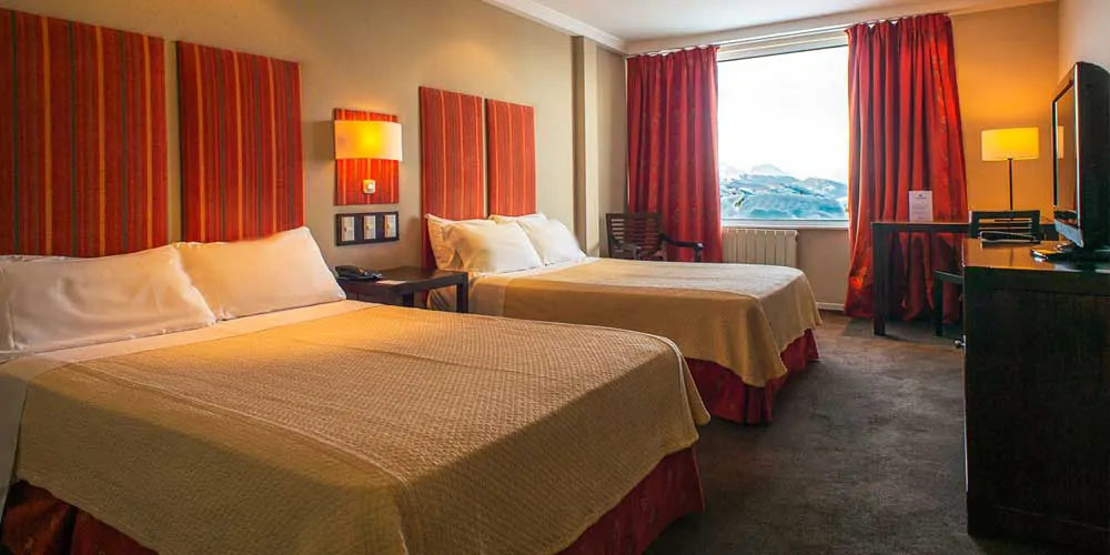 Chambre quadruple de l’hotel Los Acebos à Ushuaia en Argentine