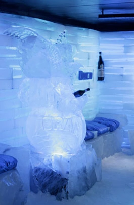 Statue de glace au Glaciarium 