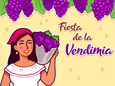 Illustration de la fête des vendanges en Argentine  © sudowoodo