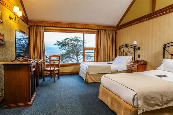 Chambre twin de l’hotel Los Yamanas à Ushuaia en Argentine