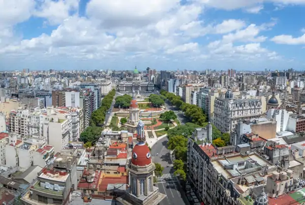 Vue aérienne sur le centre-ville de Buenos Aires