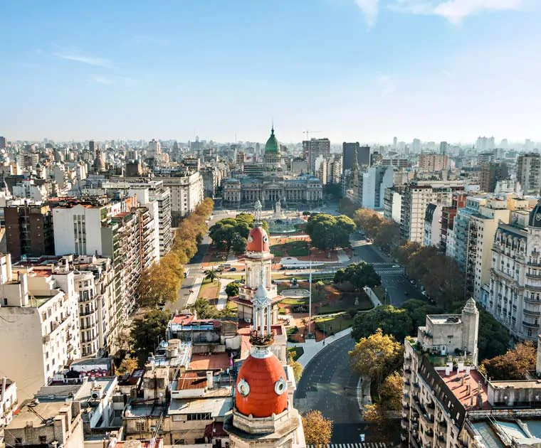 Vue aérienne du Congreso de la Nacion à Buenos Aires