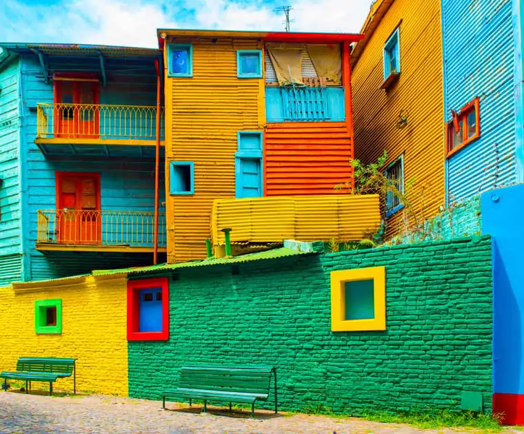 Les maisons colorées du quartier de La Boca à Buenos Aires 