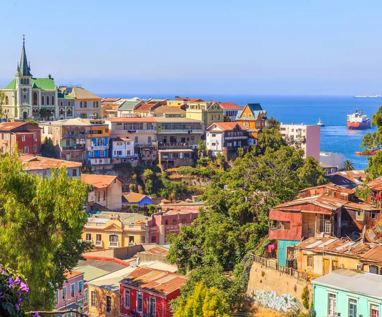 La ville colorée en bord de mer de Valparaiso